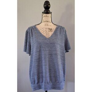 EUC Lane Bryant Blue Short Sleeve Blouse-Size 18/20